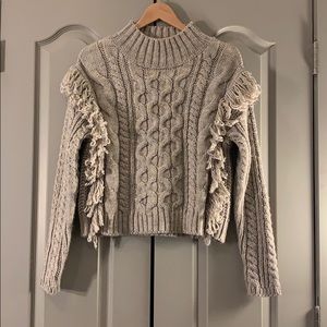 Universal Thread thick knit sweater fringe size M